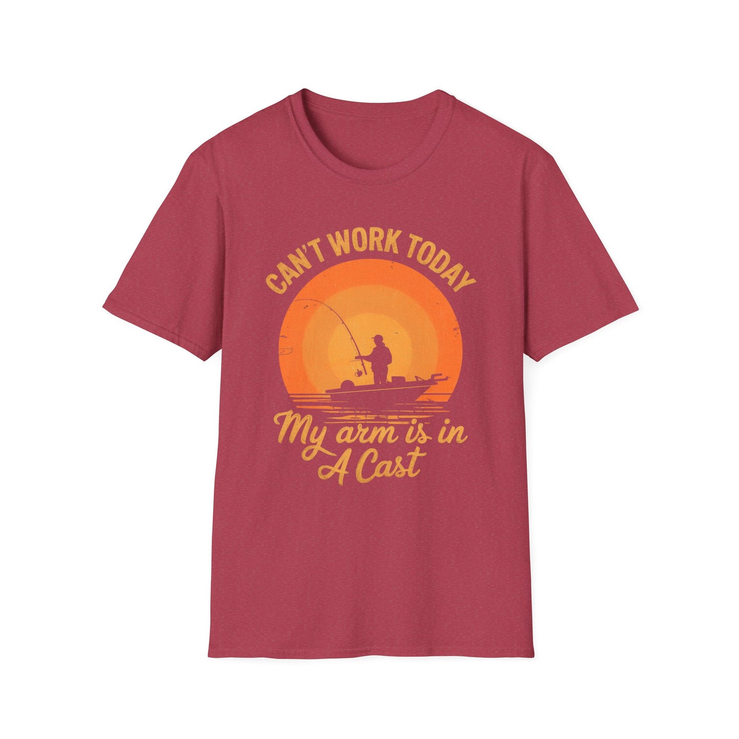 Can't Work Today My Arm is in a Cast Funny Fishing T-Shirt
