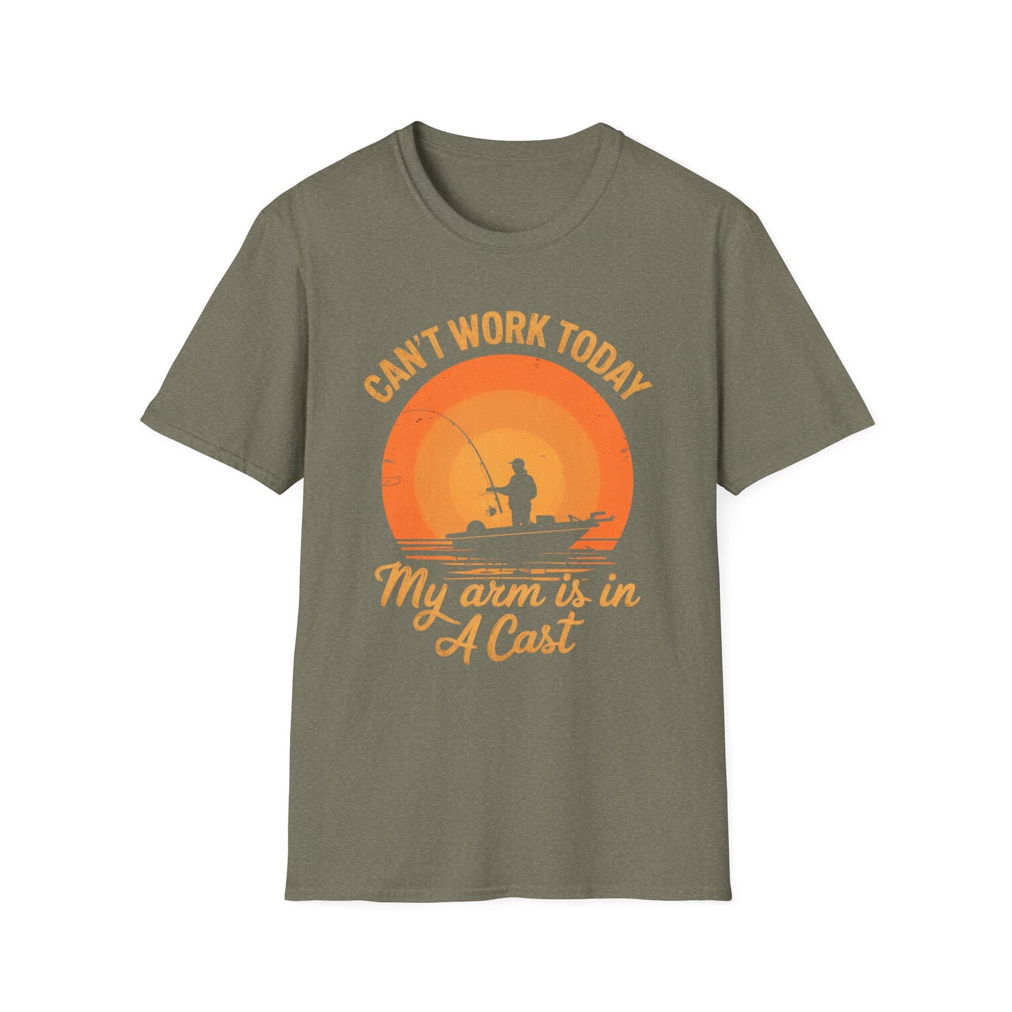 Can't Work Today My Arm is in a Cast Funny Fishing T-Shirt