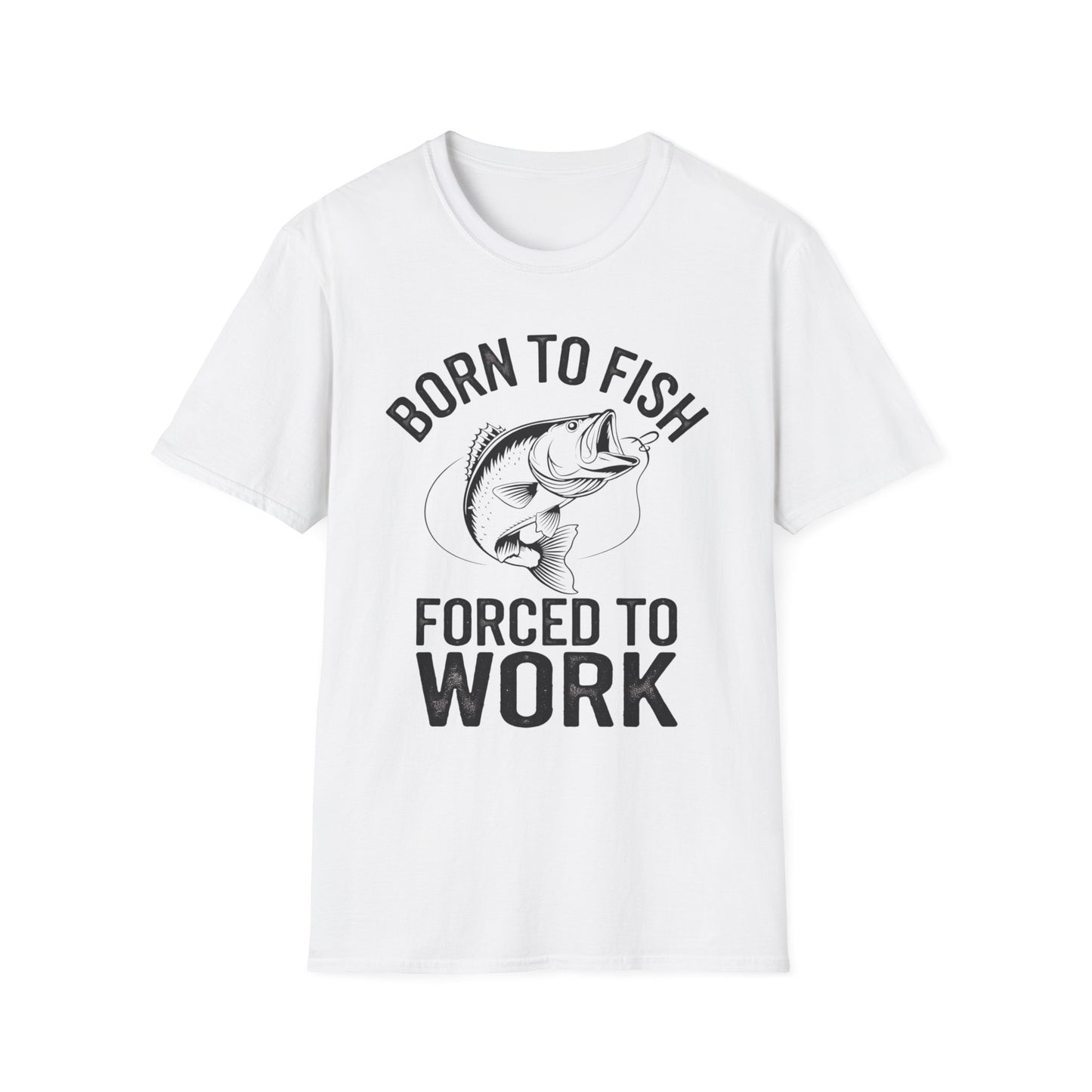 Born to Fish Forced to Work Funny Fishing Shirt