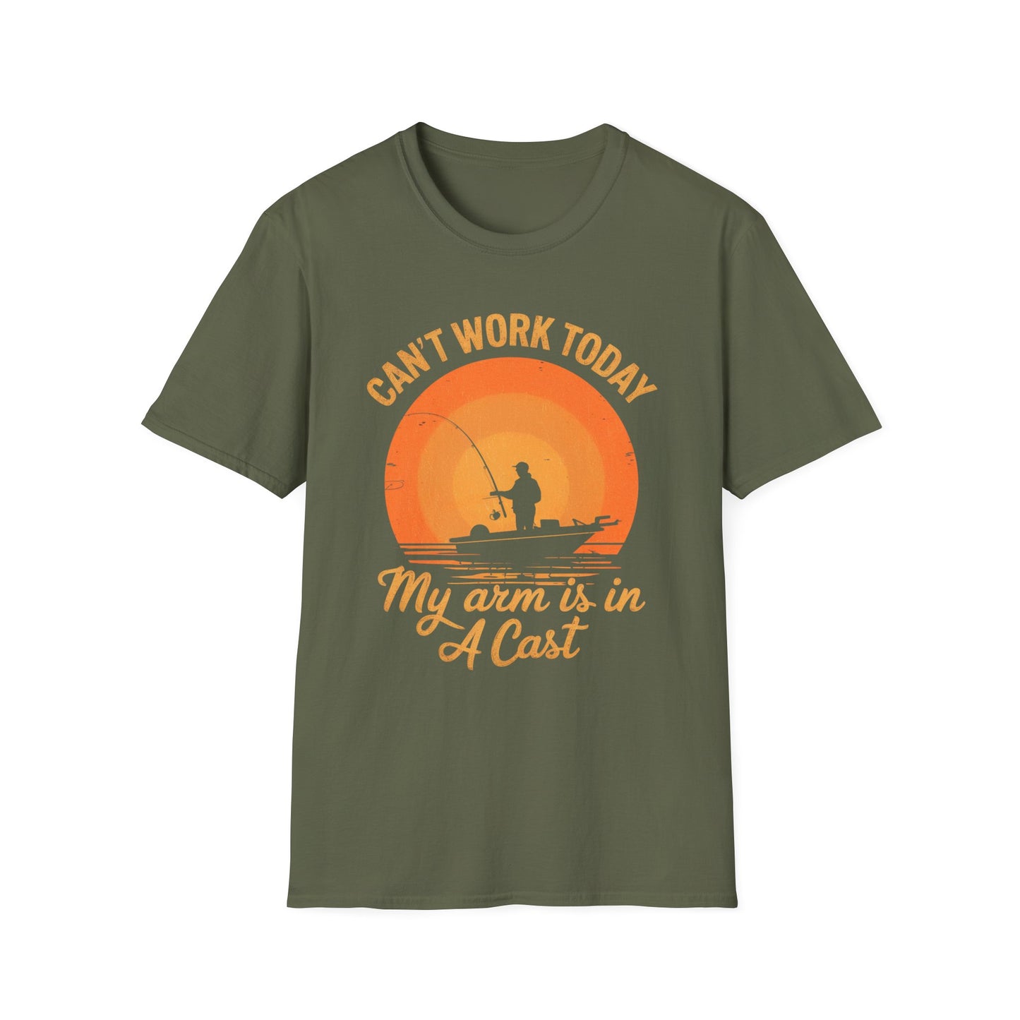 Can't Work Today My Arm is in a Cast Funny Fishing T-Shirt