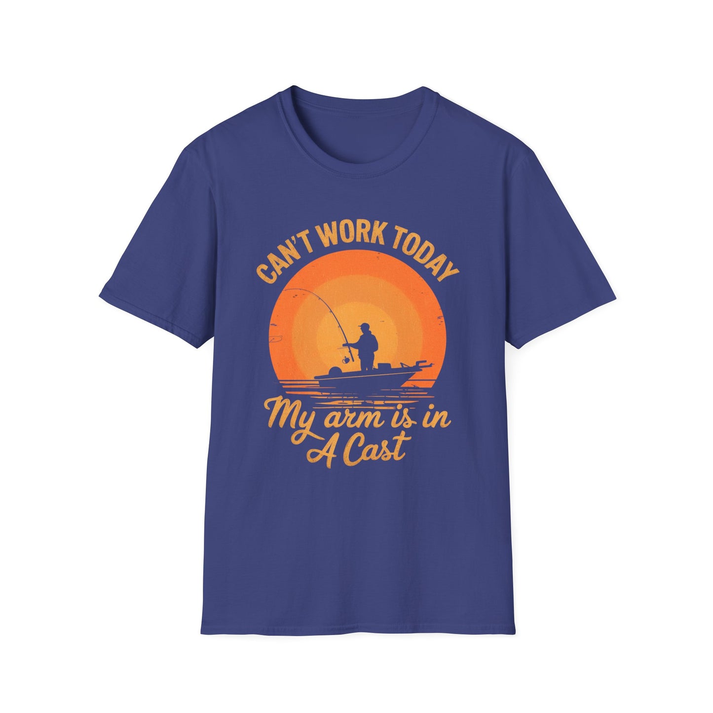 Can't Work Today My Arm is in a Cast Funny Fishing T-Shirt