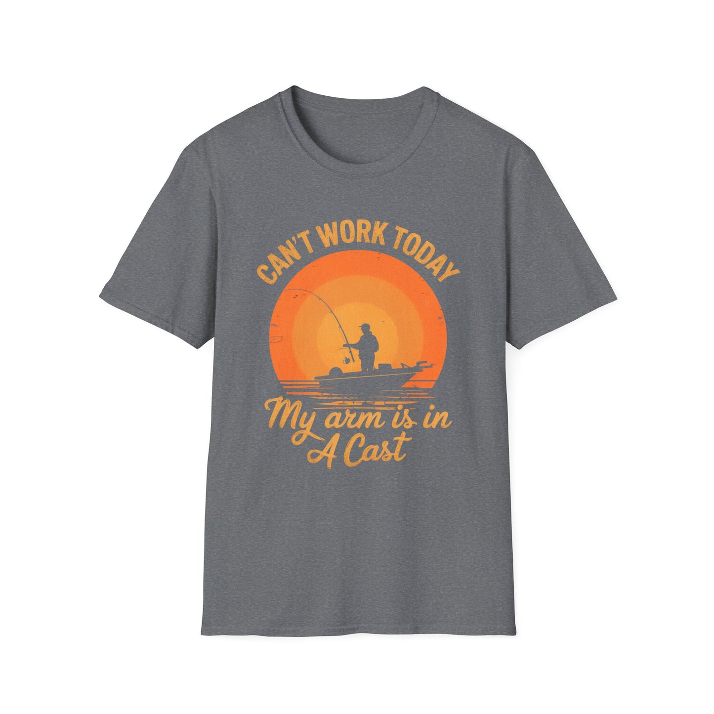 Can't Work Today My Arm is in a Cast Funny Fishing T-Shirt