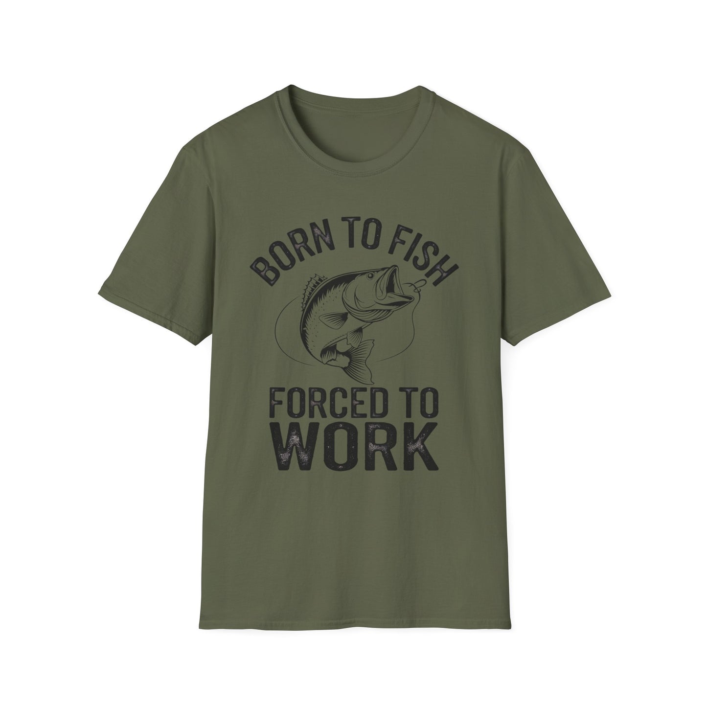 Born to Fish Forced to Work Funny Fishing Shirt