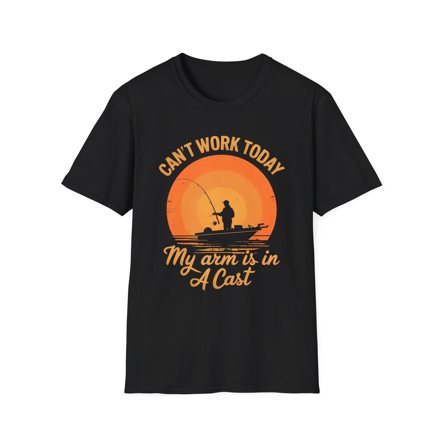 Can't Work Today My Arm is in a Cast Funny Fishing T-Shirt