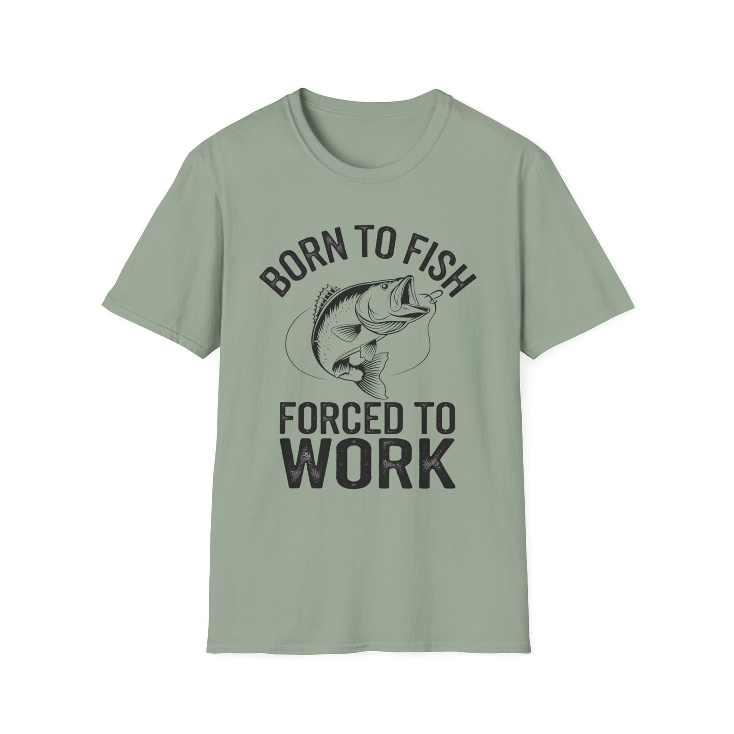 Born to Fish Forced to Work Funny Fishing Shirt