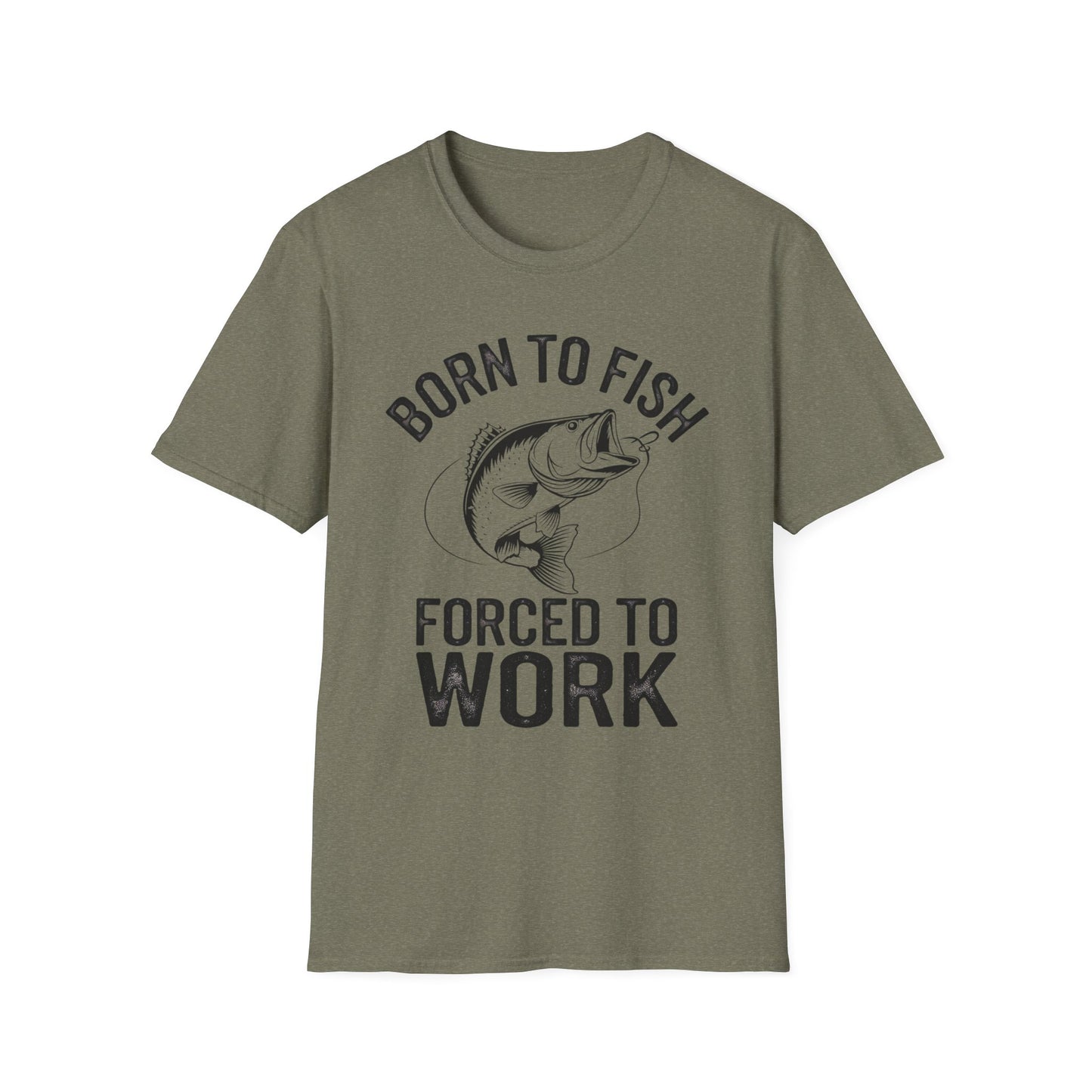 Born to Fish Forced to Work Funny Fishing Shirt