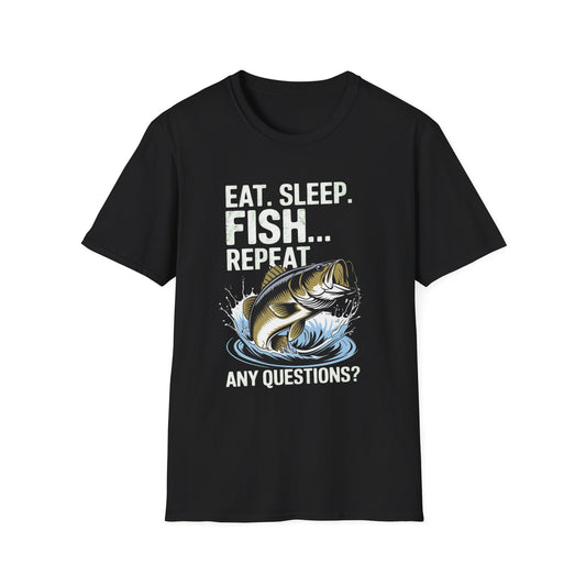 Eat Sleep Fish Repeat Funny Fishing Shirt T-Shirt