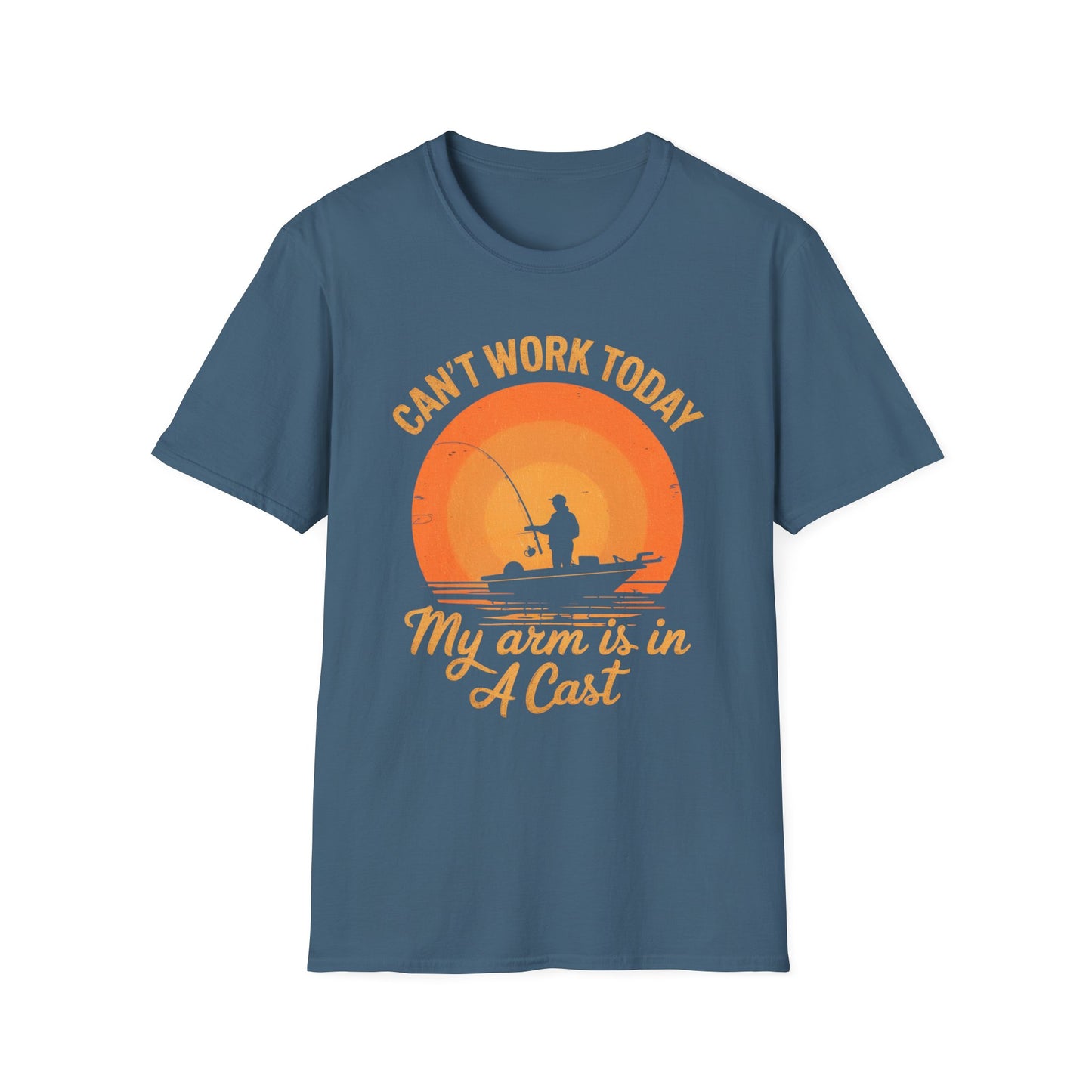 Can't Work Today My Arm is in a Cast Funny Fishing T-Shirt