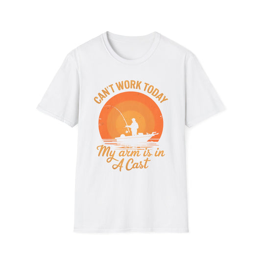 Can't Work Today My Arm is in a Cast Funny Fishing T-Shirt